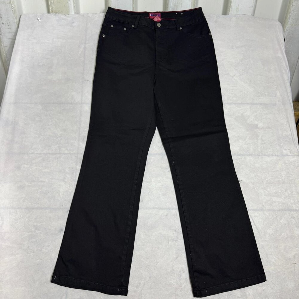 Westport Bootcut Leg Jeans Womens Black Denim Stretch 5-Pocket Design Size 10
